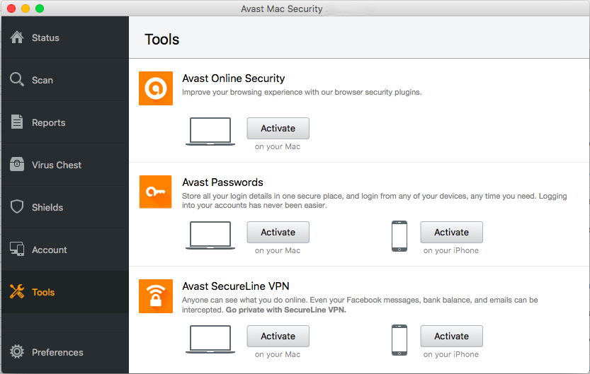 What is avast extension necessary for mac